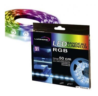 LUMIHOME Bandeau LED sortie de lumi&egrave;re r&eacute;glable couleurs diverses 1 l'ens.