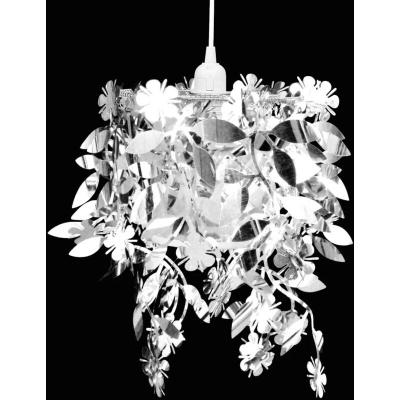 VIDAXL Lustre suspendu &agrave; feuilles paillette 21,5 x 30 cm Argent&eacute;