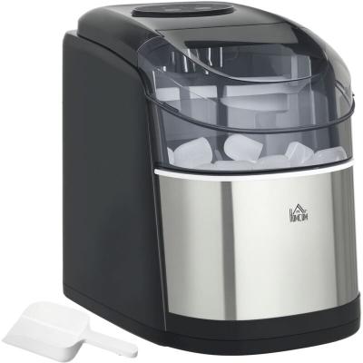 HOMCOM Machine &agrave; gla&ccedil;ons 1,7 L - r&eacute;servoir glace 0,9 Kg - pelle, panier - gris noir