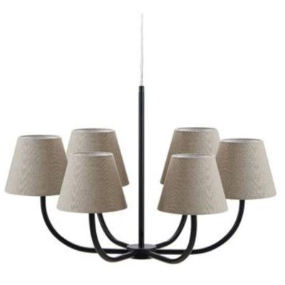 MARKSLOJD  cozy Lustre 6 Lumi&egrave;res Noir, Beige Textile Shades