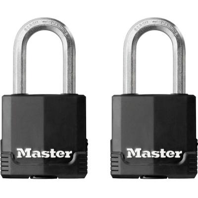 MASTER LOCK Lot de 2 Cadenas &agrave; cl&eacute; - anti-intemp&eacute;ries - 49 mm de large - anse de 38 mm 
