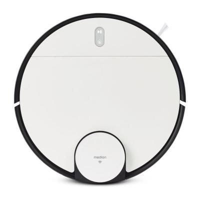 MEDION X40 SW Aspirateur Robot 0.45L 50dB Tapis Voix Contr&ocirc;le des Applications Blanc