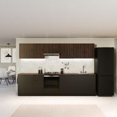 BLUMFELDT  woodvista meuble pour lave-vaisselle plan de travail robuste int&eacute;gration parfaite noir
