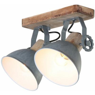 STEINHAUER Applique murale/Plafonnier E27 bois blanc gris Loft Retrostyle 7969GR