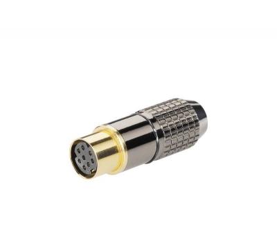 BKL ELECTRONIC Mini DIN femelle, droit 0204118 Nombre de p&ocirc;les (num): 8 noir