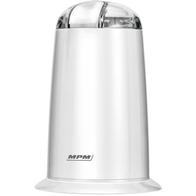 MPM Moulin &agrave; Caf&eacute; Electrique, Graines et Noix, Double Lame Acier, Broyage 40 g/min,, MMK-07, 140, Blanc