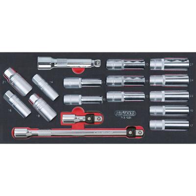 KSTOOLS Module de douilles longues et accessoires 1/2'', 17 pi&egrave;ces