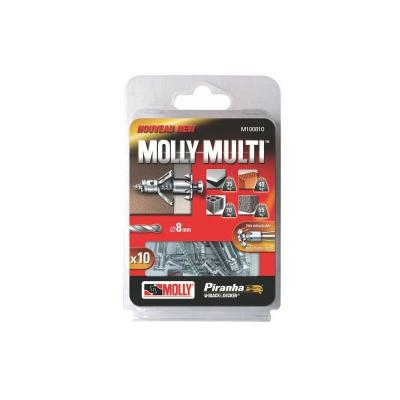MOLLY Chevilles M&eacute;tal  Multi 4x37 + Vis Agglo Blister De 10