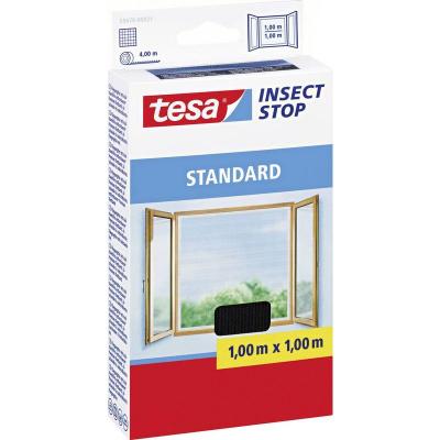 TESA Moustiquaire Standard pour fen&ecirc;tres -  - 1 m x 1 m - Anthracite - Fixation auto-agrippante