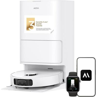 Robot Aspirateur Laveur Automatique, Sol Sec Et Humide, Blanc, Charge USB, Super Autonomie