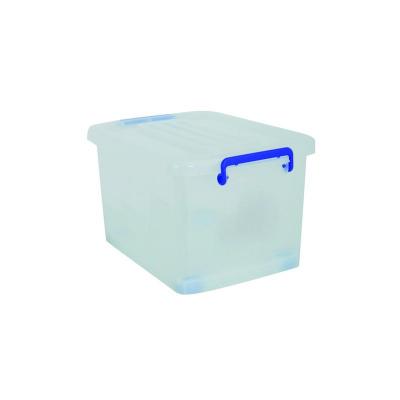 MSV  - Boite de rangement avec roulettes pp Blanc Transparent 25L - Blanc
