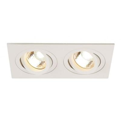 SLV NEW TRIA 2 GU10 encastr&eacute;, rect., blanc mat, max. 2x50W, clips ressorts
