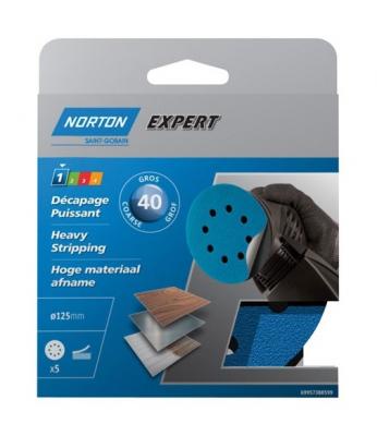 NORTON Disque auto-agrippant grain 40 d: 125 mm - lot de 5 - 