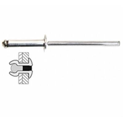 TECHMAN  - 500 rivets alu / acier t&ecirc;te plate &Oslash; 4,8 x 6 mm