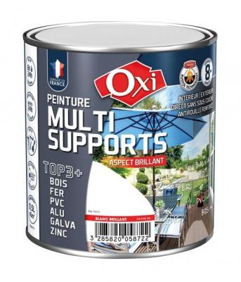 OXI Peinture multi supports top 3+ brun brillant ral 8017 0.5l