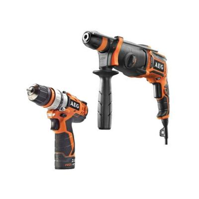 AEG Pack Perforateur burineur &eacute;lectrique SDSPLUS 800W 2.4 Joules - Perceuse-visseuse 12V Prolithium-ion