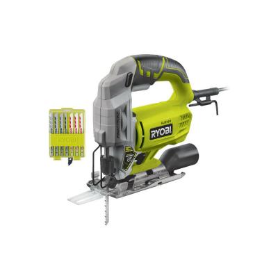 RYOBI Pack  Scie sauteuse &eacute;lectrique RJS750-G - 500W - 75mm - bois - coffret de 10 lames - bois - plastique - bim&eacute;tal - 102mm - RAK10JSB 