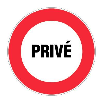 NOVAP Disque rouge d'interdiction, diam&egrave;tre 80 mm, d&eacute;signation ''priv&eacute;''