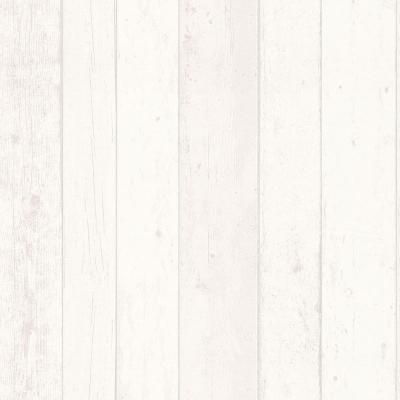 AS CREATION Papier peint planche de bois - Blanc - 10 ml x 0,53 m