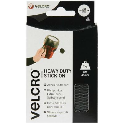 VELCRO Lot de 6&nbsp;pastilles &agrave; coller haute r&eacute;sistance noires  Brand