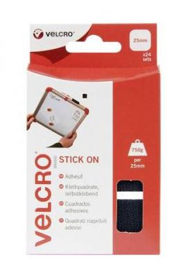 VELCRO&REG;  VEL-EC60236 Pastilles carr&eacute;es auto-agrippantes &agrave; coller partie velours et partie agrippante (L x l) 25 mm x 25 
