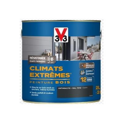 V33 PEINT Peinture V33 bois climats extr&ecirc;mes 0,50L gris galet ral 7045