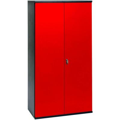 LES TENDANCES Armoire m&eacute;tallique rouge et noir Brico Hauteur 180 cm - Rouge