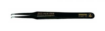 BERNSTEIN  Tools 5-067-13 Pince brucelle CMS 12 SA-ESD plate, courb&eacute;e &agrave; 45&deg; 120 mm