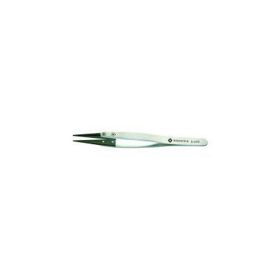 BERNSTEIN TOOLS FOR ELECTRONICS Bernstein 5-433 Pince brucelle de pr&eacute;cision &eacute;mouss&eacute;e, effil&eacute;e 125 mm
