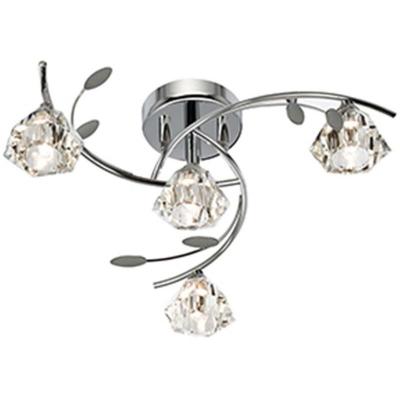 SEARCHLIGHT Plafonnier 4 ampoules Sierra, en chrome et verre 