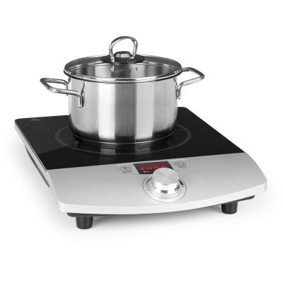 KLARSTEIN Table de cuisson - VariCook Single - Plan de cuisson - 1800W - Affichage LED - Argent/Noir -