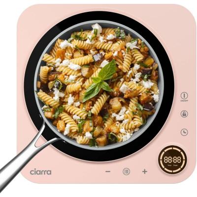 CIARRA Plaque Induction Portable 2000W CDTIH1A-P Minuterie 240min S&eacute;curit&eacute; Enfants Rose - 