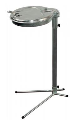  Support sac poubelle 70-120 l avec couvercle en acier galvanis&eacute;