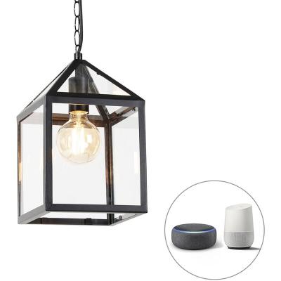 QAZQA Lampe suspendue d'ext&eacute;rieur intelligente noire IP23 avec Wifi G95 - Amsterdam