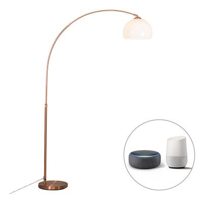 QAZQA Lampe &agrave; arc moderne intelligente en cuivre avec A60 Wifi - Arc Basic