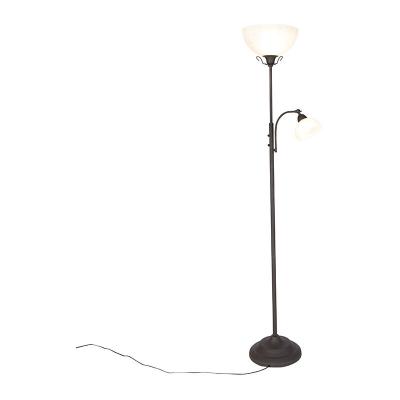 QAZQA Lampadaire classique marron avec liseuse - Dallas