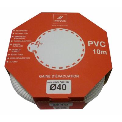 WIRQUIN  - 074448 - gaine d'&eacute;vacuation spiral&eacute; pvc 10m x &Oslash;40mm