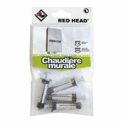 RED HEAD  kit Chevilles &agrave; Expansion chaudi&egrave;re Murale, Diam.12 x L.50 mm