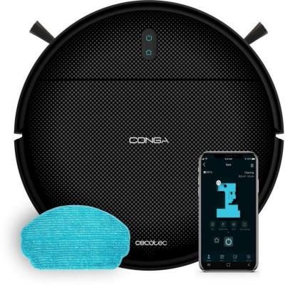 CECOTEC Aspirateur robot laveur - - Conga M10 - 2 000 Pa - 120 min - 120 m&sup2; - Noir