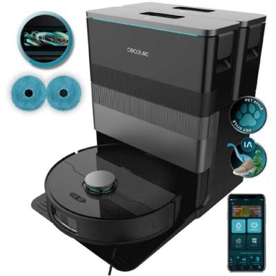 CECOTEC Robot Aspirateur et Laveur de Sols avec Base Autovidange et IA Conga X70 