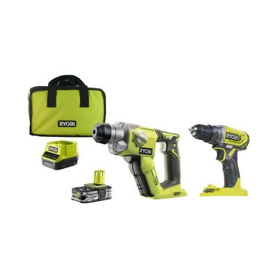 RYOBI Pack  Perceuse Visseuse 18V One Plus R18DD2-0 - Marteau perforateur 18V One+ R18SDS-125S - Batterie LithiumPlus 2.5Ah - Chargeur rapide 