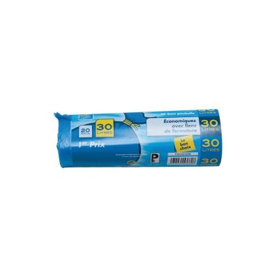 ELBE Publi embal lot de 20 sacs poubelle economiques 30 l 12 microns bleus