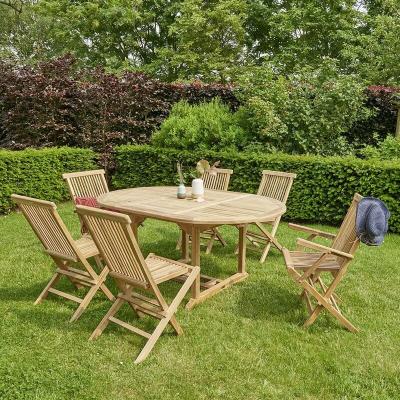 BERAH GETAH Salon de jardin extensible en bois de teck 6/8 places MIDLAND