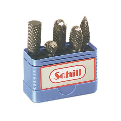 SCHILL  - Coffret de 5 fraises limes carbure P9,5 denture crois&eacute;e - 00670P9.5A