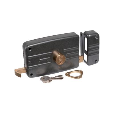 ISO Serrure en applique noire droite &agrave; Tirage Cl&eacute; I Axe &agrave; 70 mm S&eacute;rie 5G Is&eacute;o