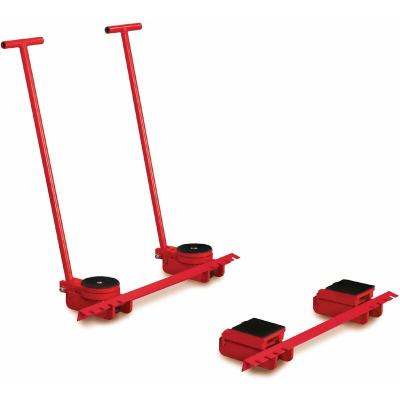 MW TOOLS  - Set de 4 rouleurs charges lourdes 20 t 2 patins fixes et 2 pivotants + timons TRS20