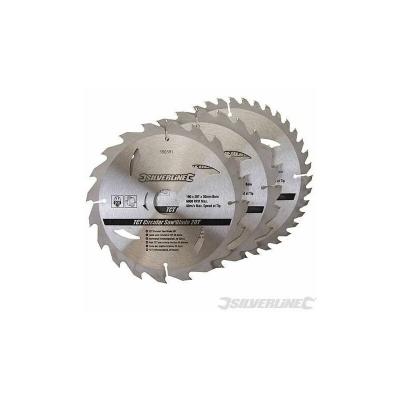 SILVERLINE Lot de 3 lames TCT &Oslash;190 mm Al&eacute;sage 30 mm - 20, 24 et 40 dents - 590591