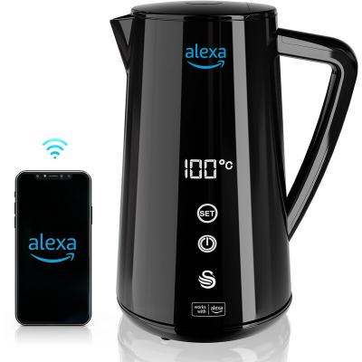 SWAN Alexa Bouilloire Electrique Intelligente WIFI 1,5L, Sans Fil, Ecran Tactile LED SK14650BLKNEU Noir