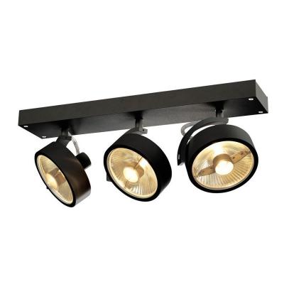SLV  Plafonnier  KALU, Aluminium, noir mat, 3 Strahler, GU10 75watts