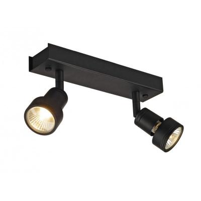 SLV PURI 2 plafonnier, noir mat, GU10, max. 2x50W, anneau d&eacute;co inclus